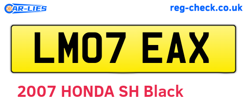 LM07EAX are the vehicle registration plates.