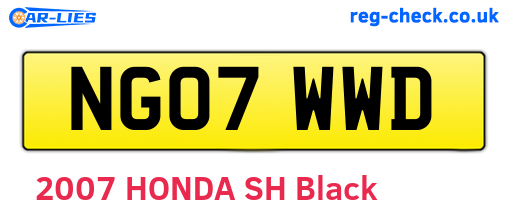 NG07WWD are the vehicle registration plates.