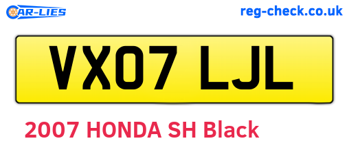 VX07LJL are the vehicle registration plates.