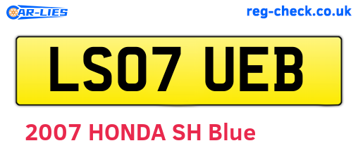 LS07UEB are the vehicle registration plates.