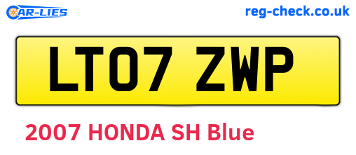 LT07ZWP are the vehicle registration plates.