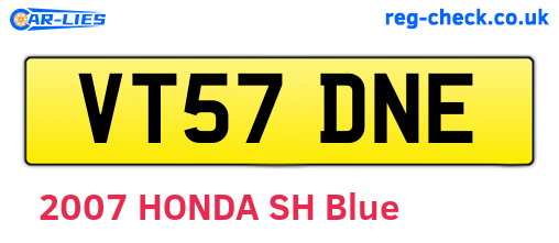 VT57DNE are the vehicle registration plates.