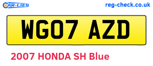 WG07AZD are the vehicle registration plates.