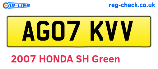 AG07KVV are the vehicle registration plates.