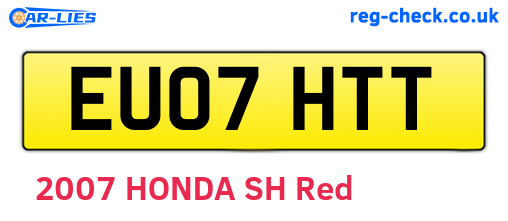 EU07HTT are the vehicle registration plates.