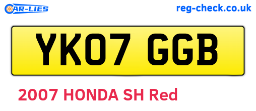 YK07GGB are the vehicle registration plates.