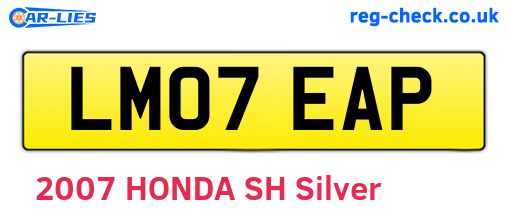 LM07EAP are the vehicle registration plates.