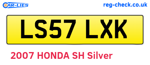 LS57LXK are the vehicle registration plates.