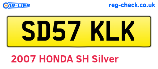 SD57KLK are the vehicle registration plates.