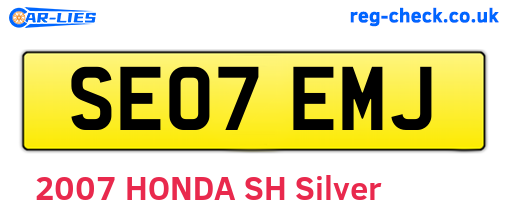 SE07EMJ are the vehicle registration plates.