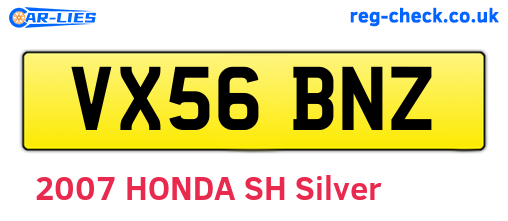 VX56BNZ are the vehicle registration plates.