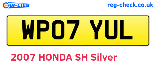 WP07YUL are the vehicle registration plates.
