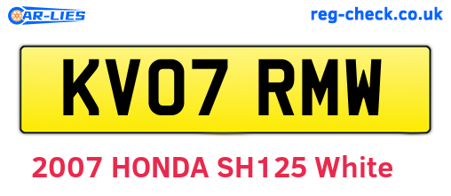 KV07RMW are the vehicle registration plates.