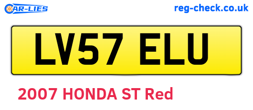 LV57ELU are the vehicle registration plates.