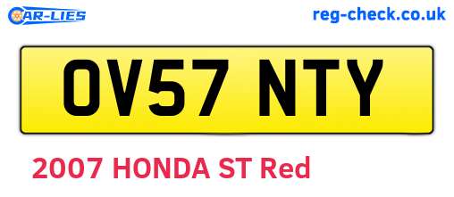 OV57NTY are the vehicle registration plates.