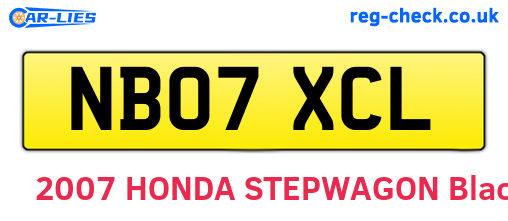 NB07XCL are the vehicle registration plates.
