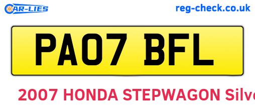 PA07BFL are the vehicle registration plates.