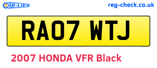 RA07WTJ are the vehicle registration plates.