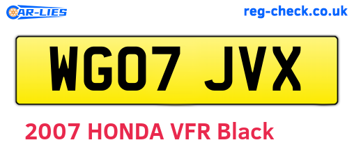 WG07JVX are the vehicle registration plates.