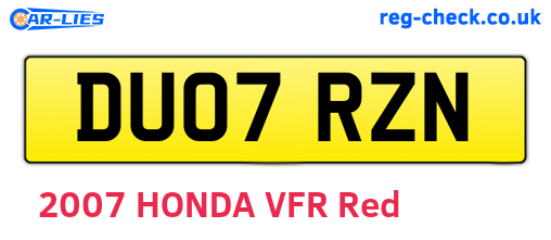 DU07RZN are the vehicle registration plates.