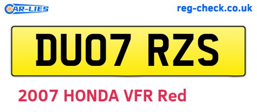 DU07RZS are the vehicle registration plates.