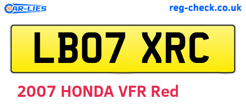 LB07XRC are the vehicle registration plates.