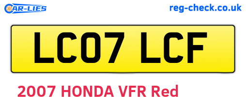 LC07LCF are the vehicle registration plates.