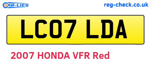LC07LDA are the vehicle registration plates.