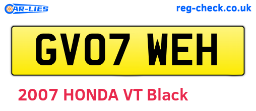 GV07WEH are the vehicle registration plates.