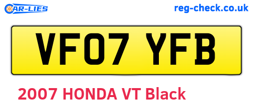 VF07YFB are the vehicle registration plates.