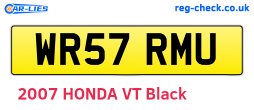 WR57RMU are the vehicle registration plates.