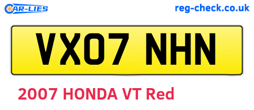 VX07NHN are the vehicle registration plates.