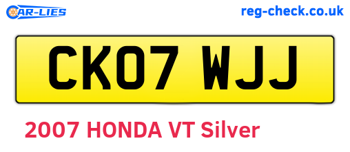 CK07WJJ are the vehicle registration plates.