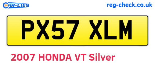 PX57XLM are the vehicle registration plates.