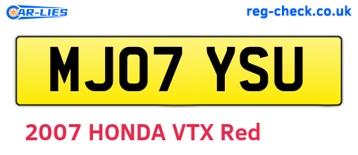 MJ07YSU are the vehicle registration plates.