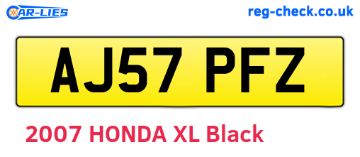 AJ57PFZ are the vehicle registration plates.