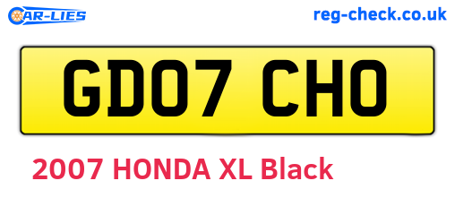 GD07CHO are the vehicle registration plates.
