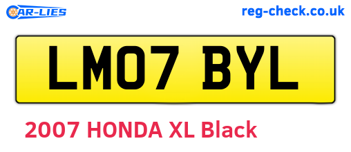 LM07BYL are the vehicle registration plates.