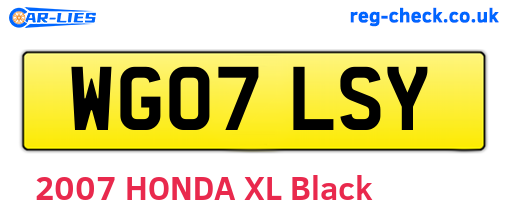 WG07LSY are the vehicle registration plates.