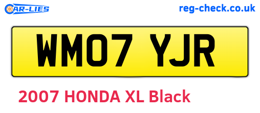 WM07YJR are the vehicle registration plates.
