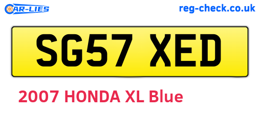 SG57XED are the vehicle registration plates.
