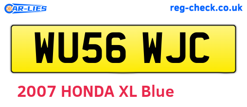 WU56WJC are the vehicle registration plates.