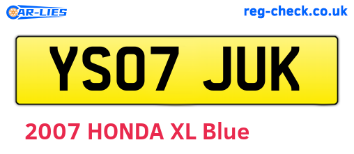 YS07JUK are the vehicle registration plates.