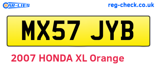 MX57JYB are the vehicle registration plates.