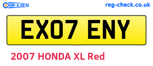 EX07ENY are the vehicle registration plates.