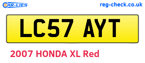 LC57AYT are the vehicle registration plates.