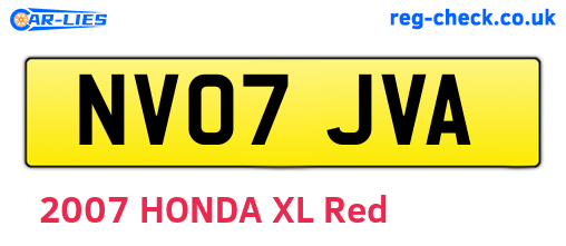 NV07JVA are the vehicle registration plates.