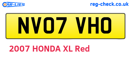 NV07VHO are the vehicle registration plates.