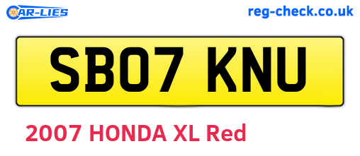 SB07KNU are the vehicle registration plates.