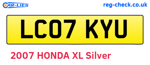 LC07KYU are the vehicle registration plates.